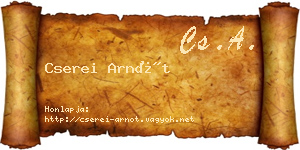 Cserei Arnót névjegykártya